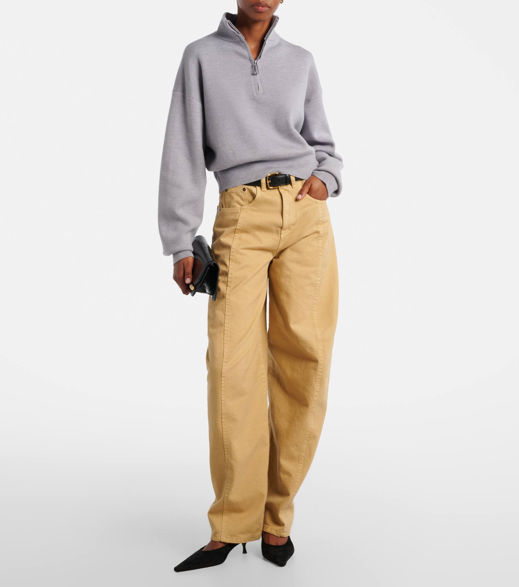 High-rise barrel-leg jeans - 2