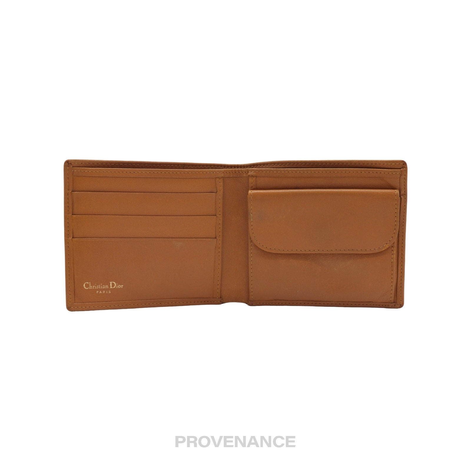 Christian Dior CD Bifold Wallet - Tan Leather - 5