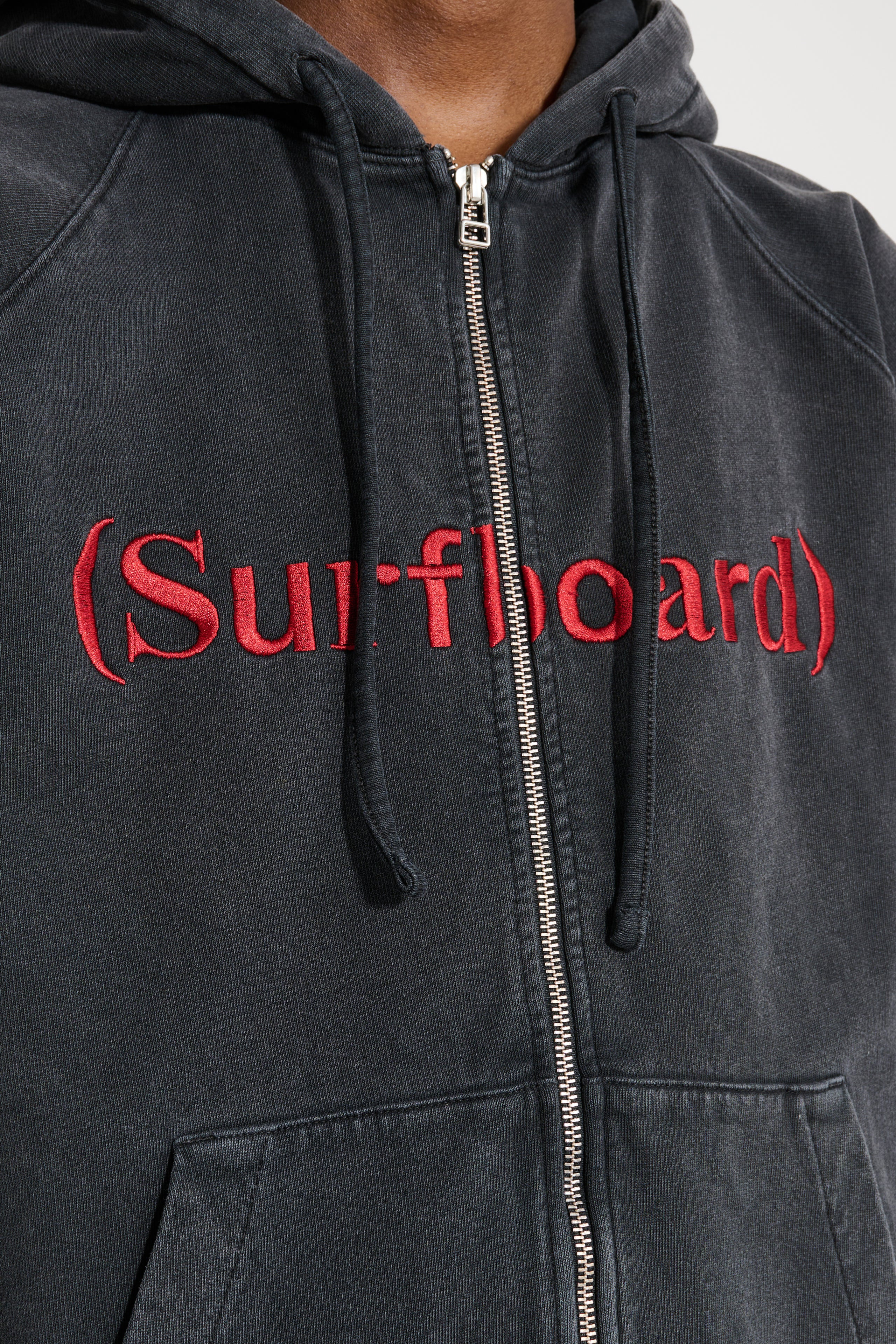 STOCKHOLM SURFBOARD CLUB LOGO ZIP HOODIE BLACK - 5