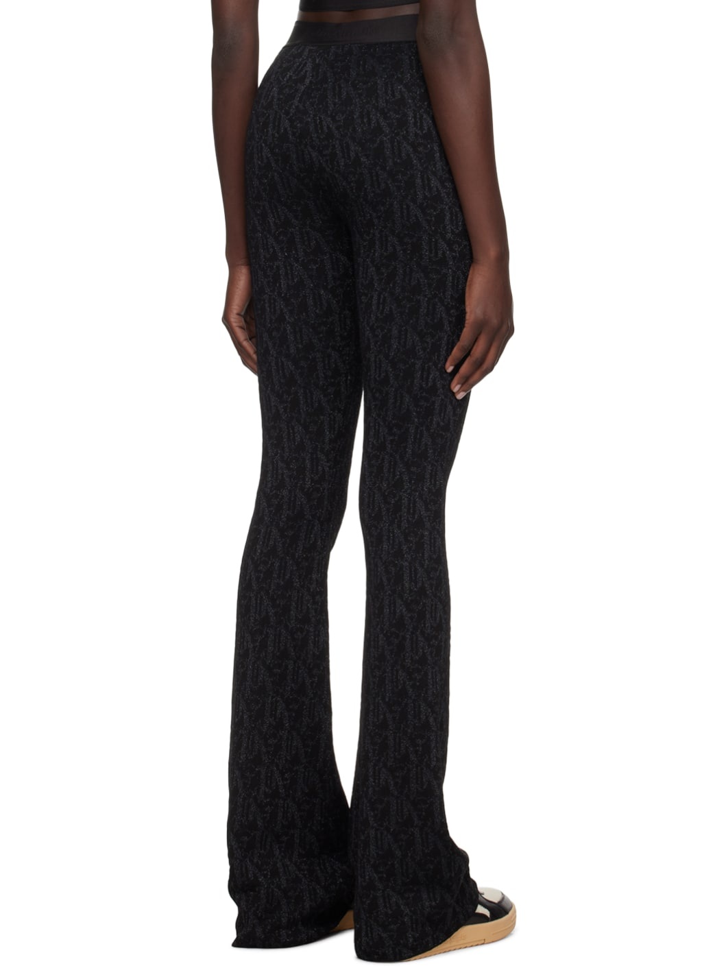 Black Jacquard Lounge Pants - 3