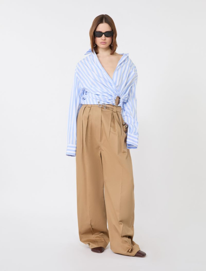 Sportmax Striped poplin shirt - light blue outlook
