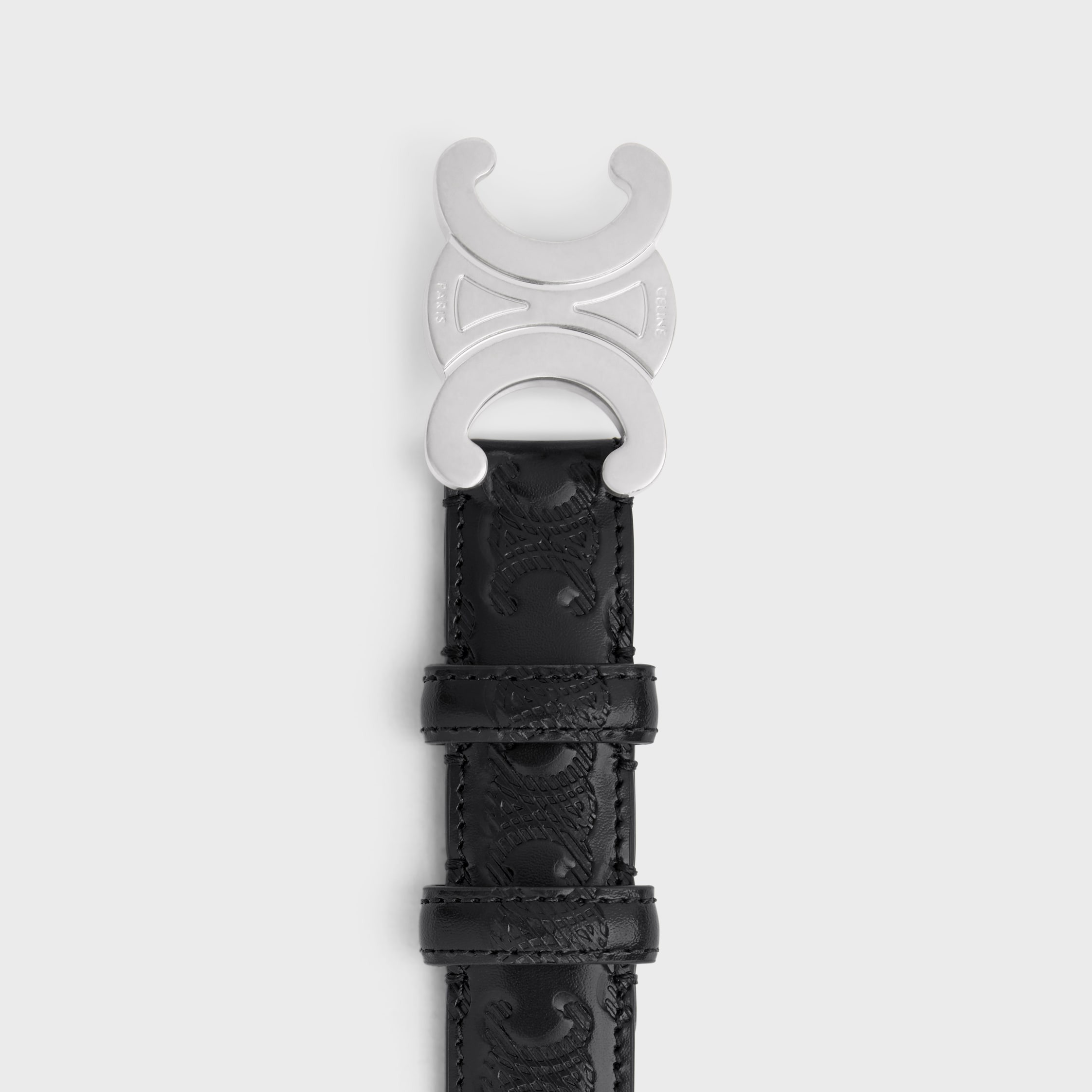 Medium Triomphe Belt in Taurillon with Triomphe embossed - 3