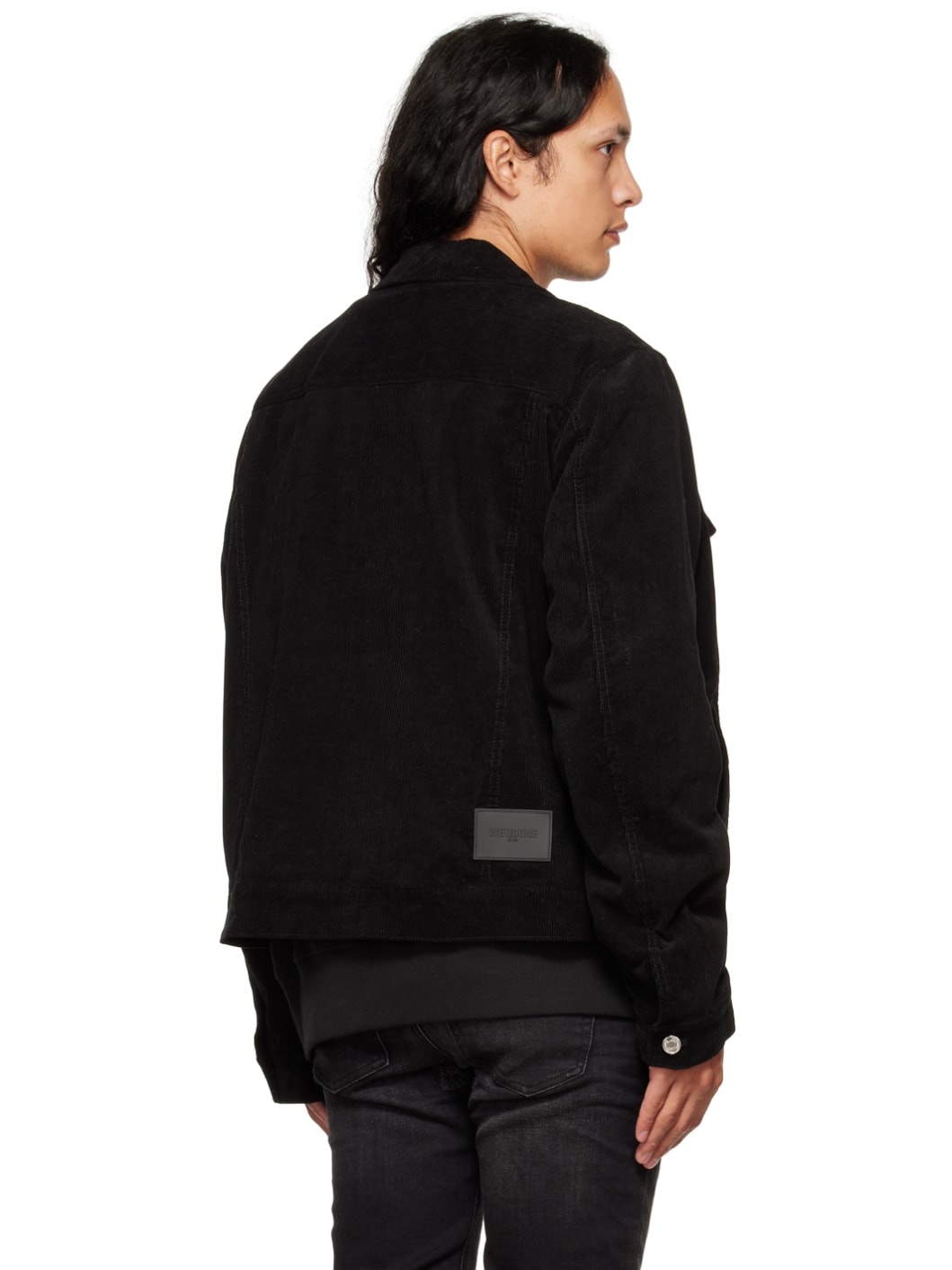 Black Spread Collar Jacket - 3