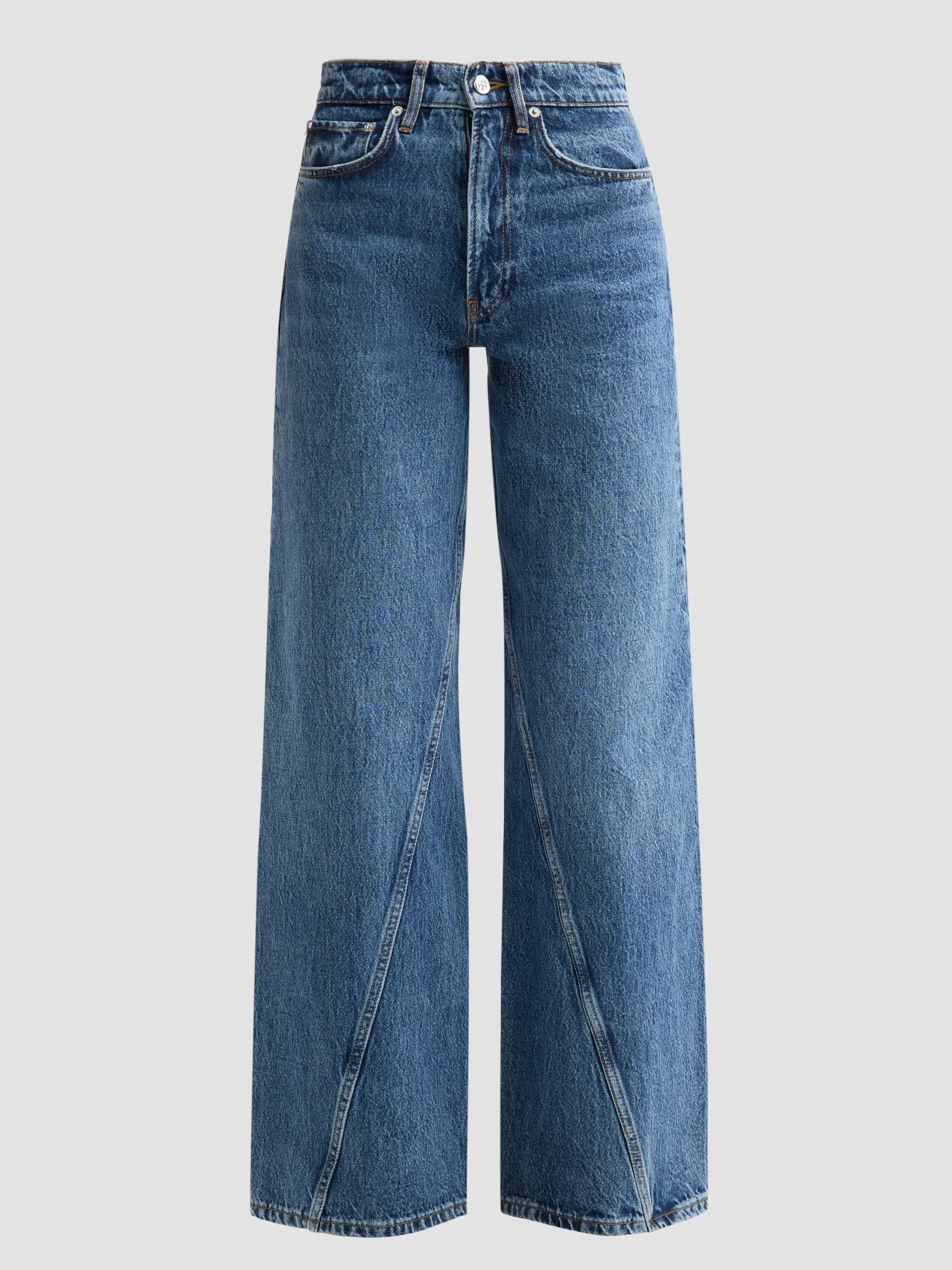 Women's Brie Wide-Leg Jeans - Washed Blue - 1