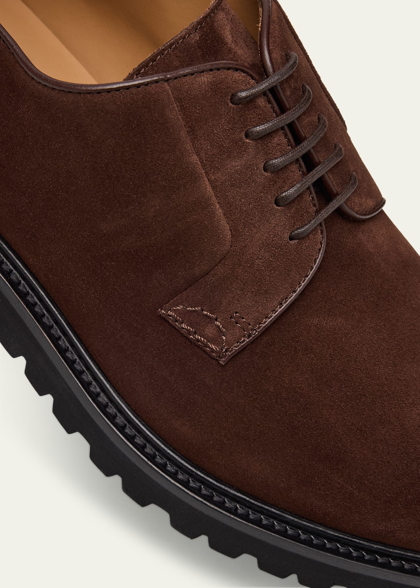 Men's Suede Rubber-Sole Derby Shoes - 6