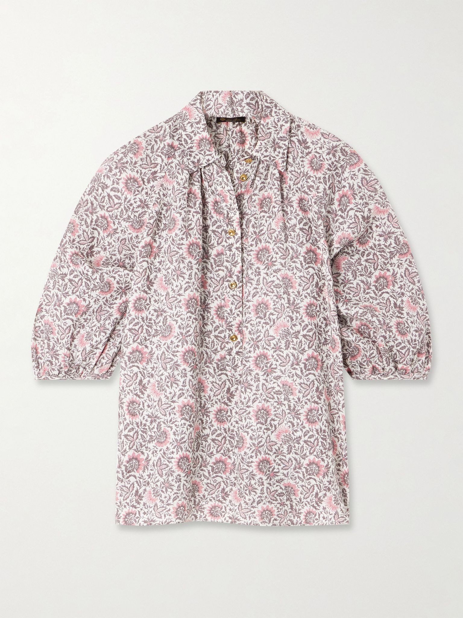 Olivia oversized printed linen shirt Multi - 1
