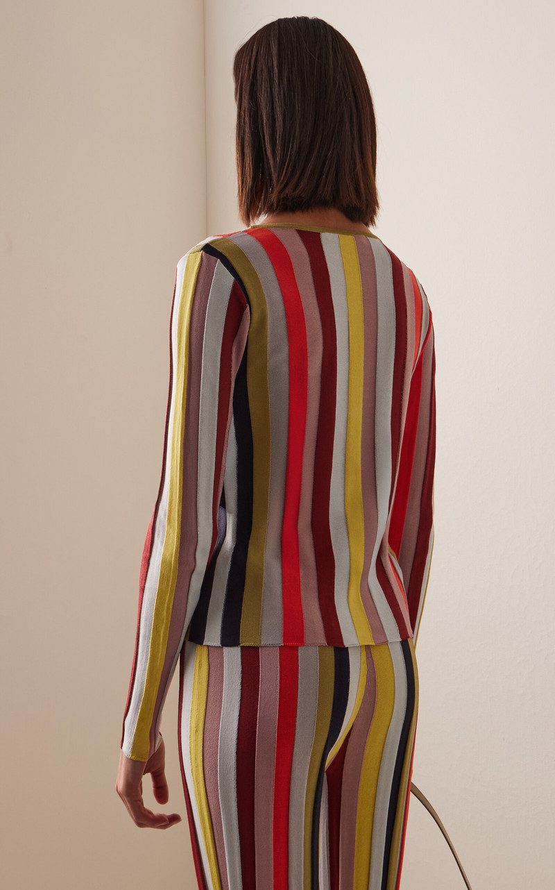 Exclusive Rythym Striped Knit Top stripe 4