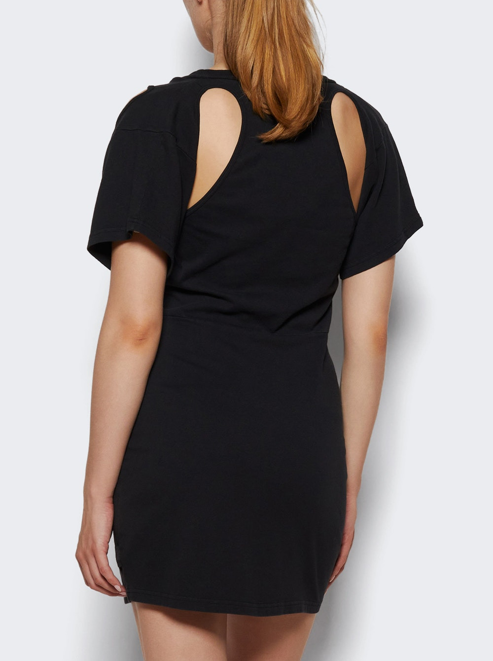 Deconstructed Cowl Neck Mini Dress Black - 4