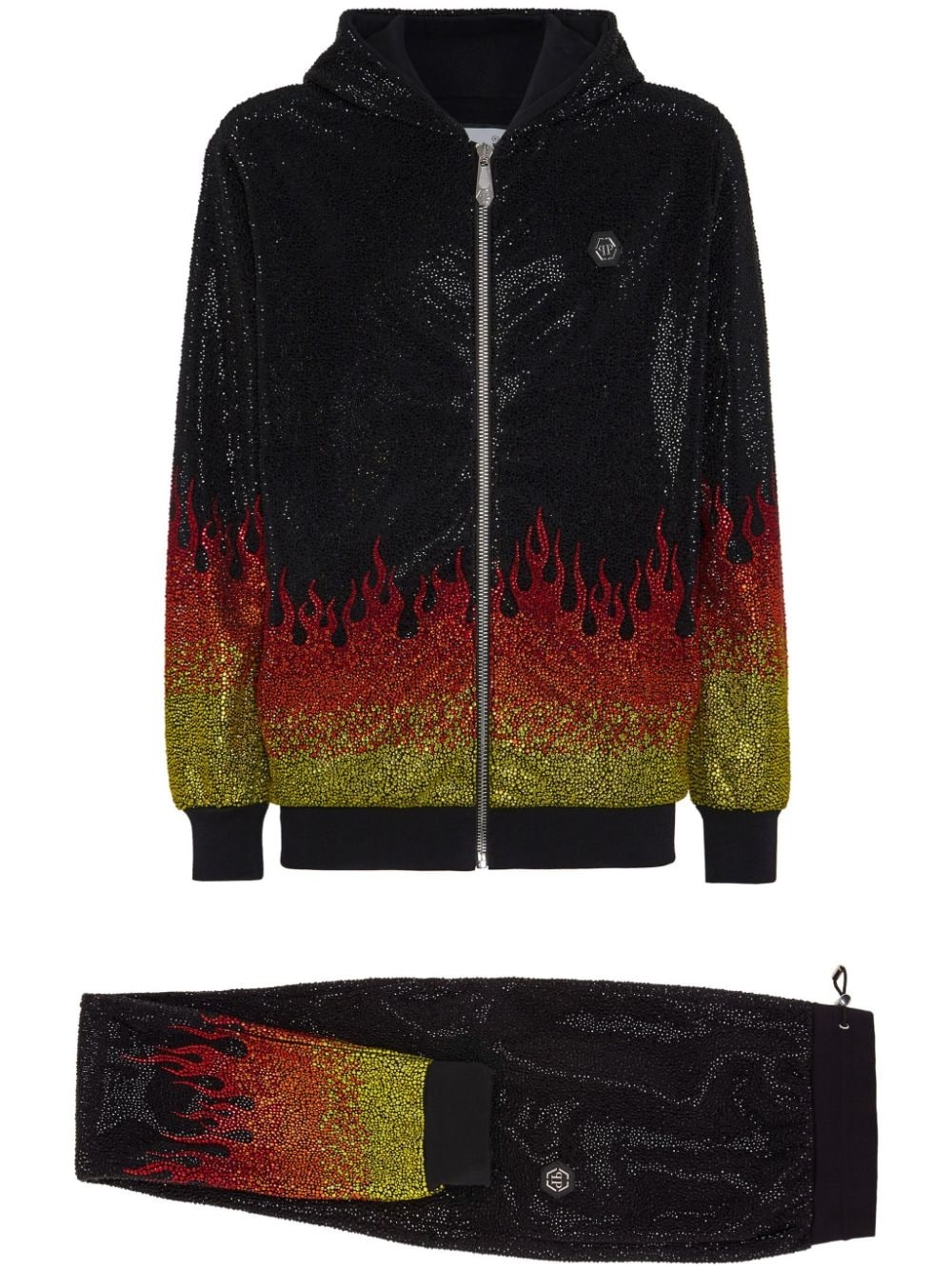 Crystals Flame hooded tracksuit set - 1