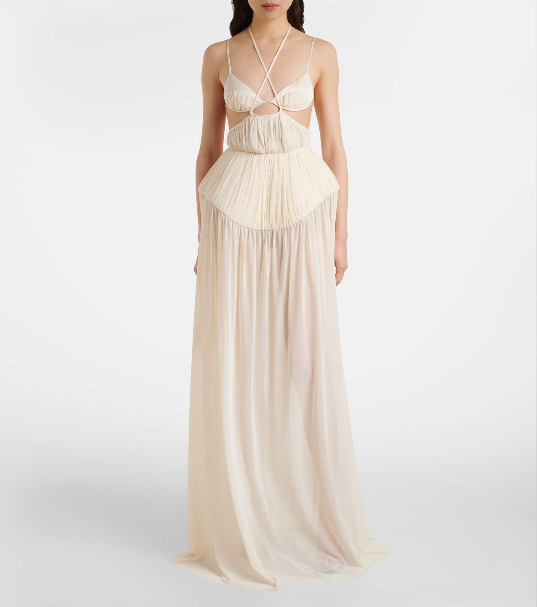 Cutout pleated gown - 2