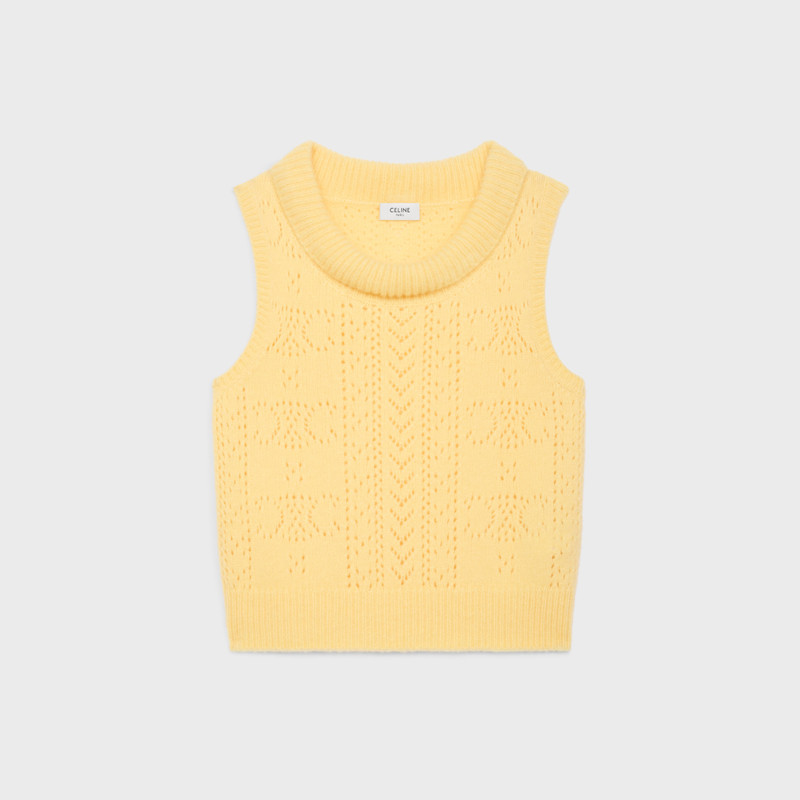 cowl neck sweater in pointelle cashmere 1