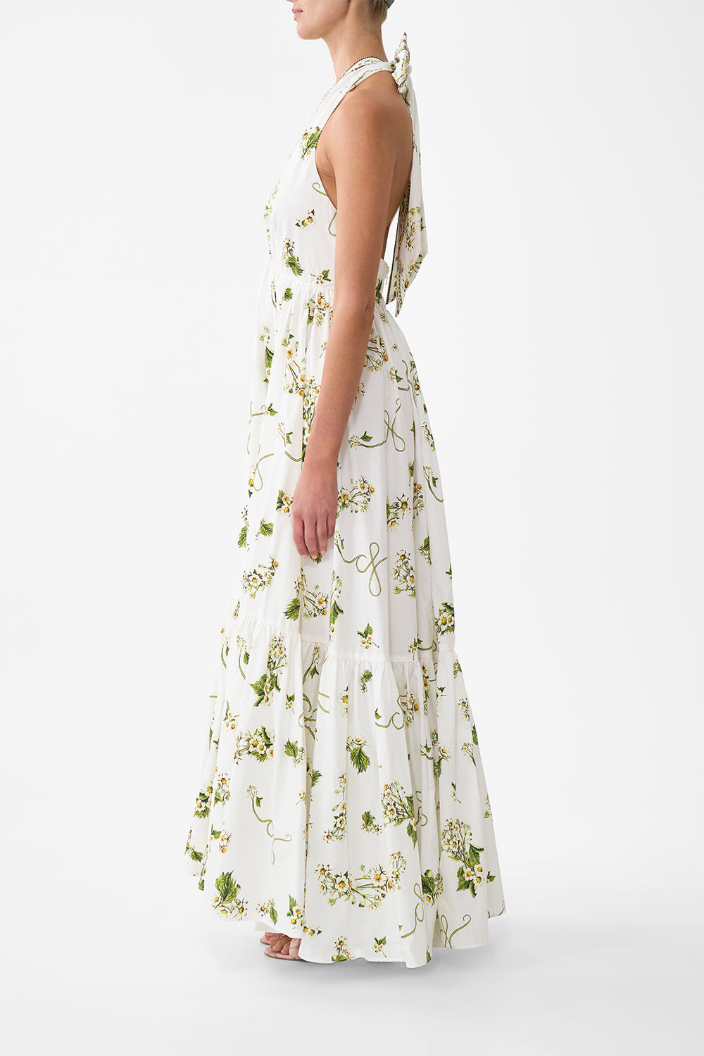 RUFFLE HEM HALTER DRESS - 4