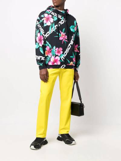 Moschino floral-print pullover hoodie outlook