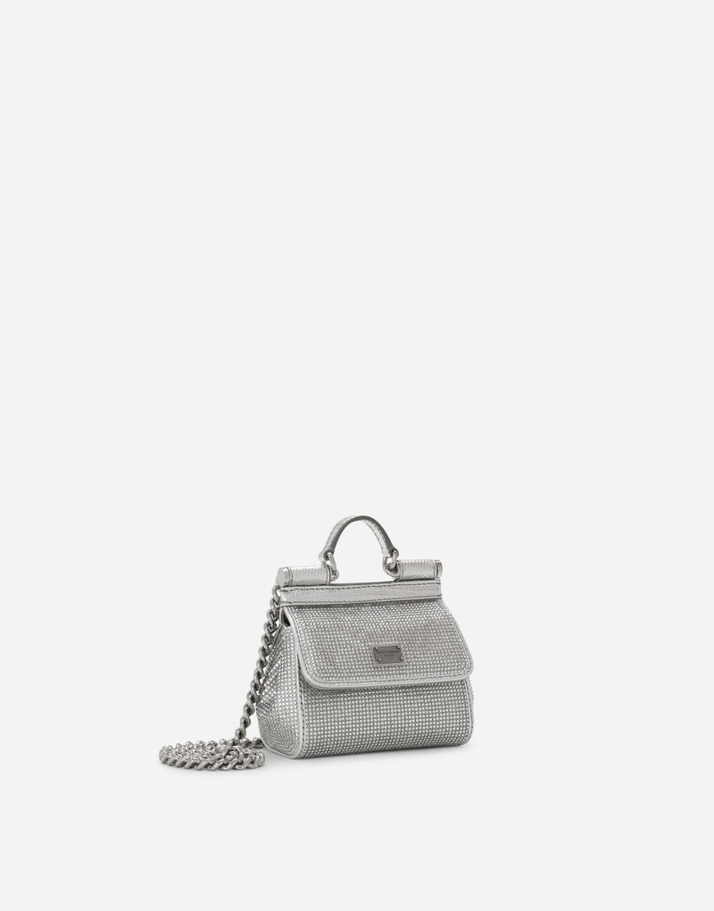 Mini satin Sicily bag with fusible rhinestones 3