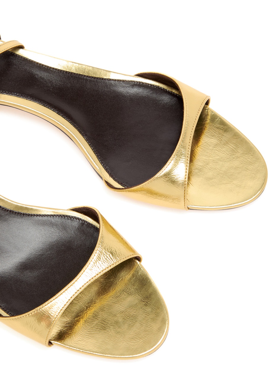 The Row Vika Ankle Strap 35 Metallic Leather Sandals - 3