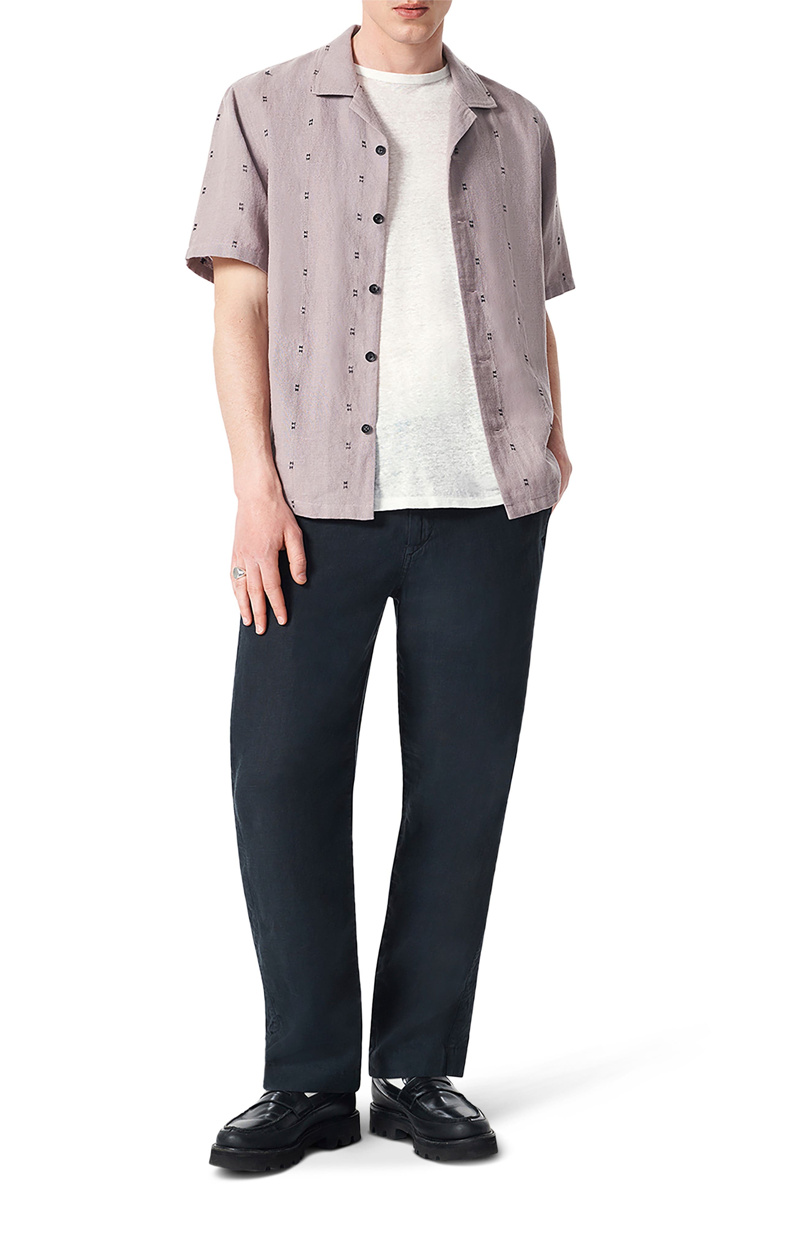 rag & bone Avery Embroidered Cotton & Linen Linen Camp Shirt in Glamor at Nordstrom - 5