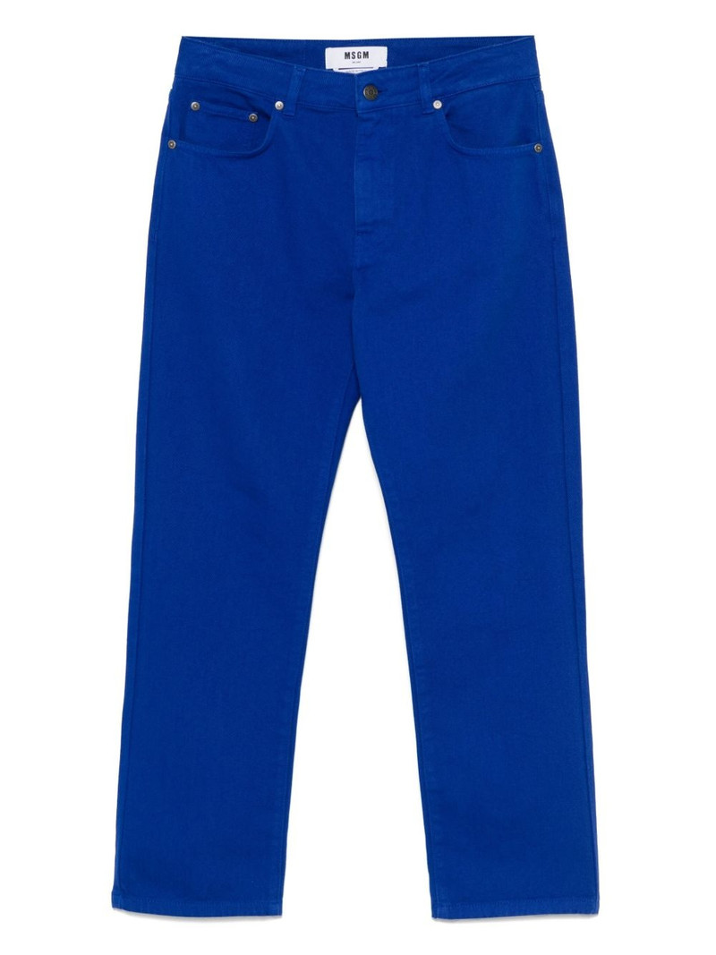 logo-embroidered jeans 1