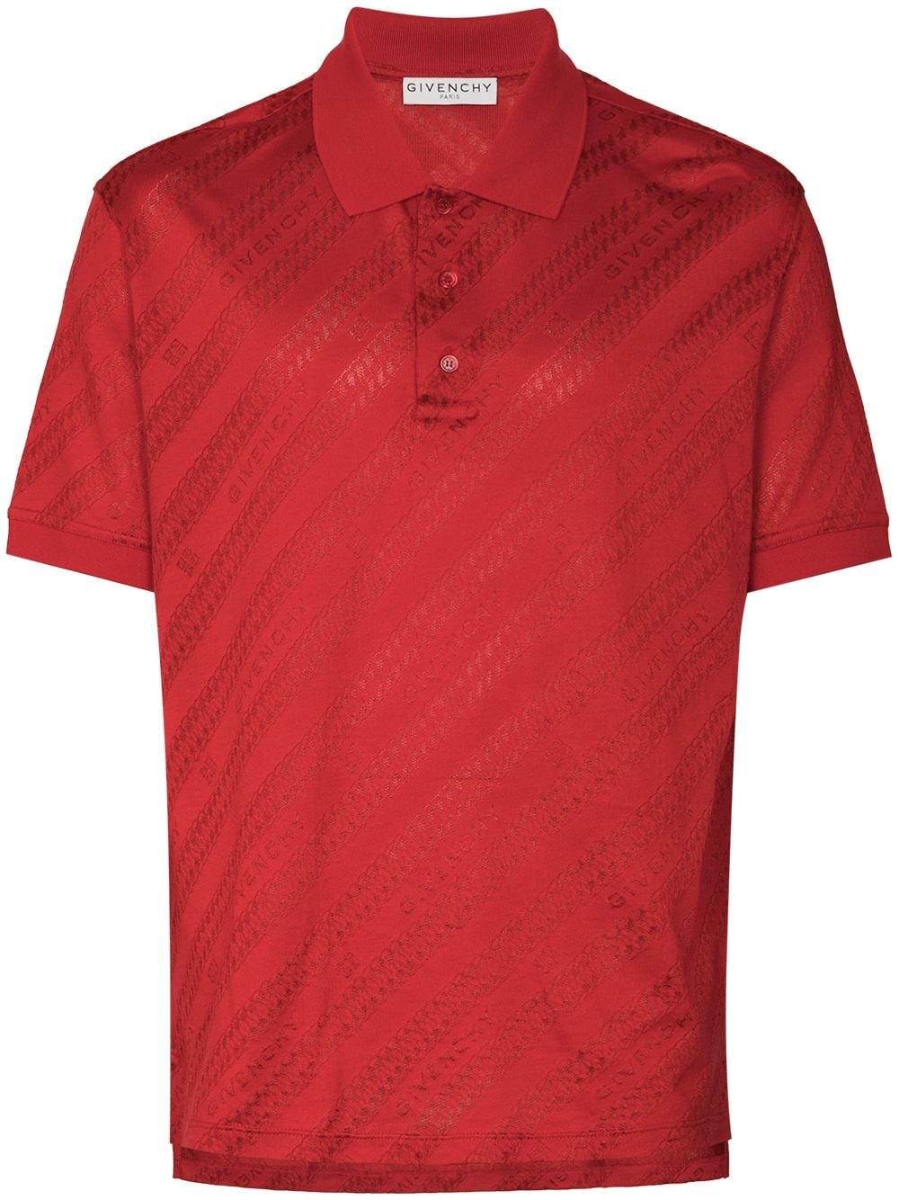 jacquard diagonal stripe polo shirt - 1