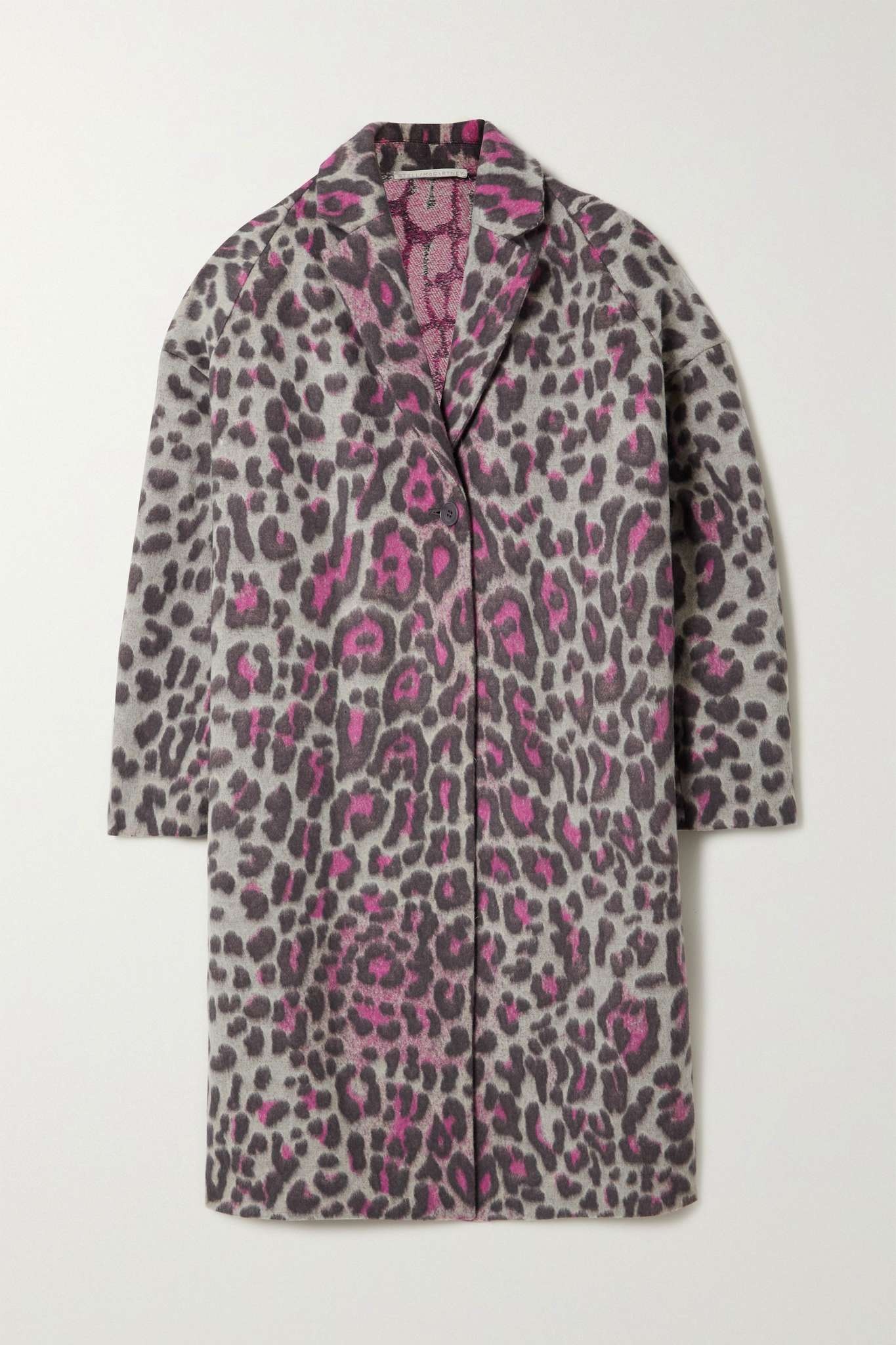 Leopard-print wool coat - 1