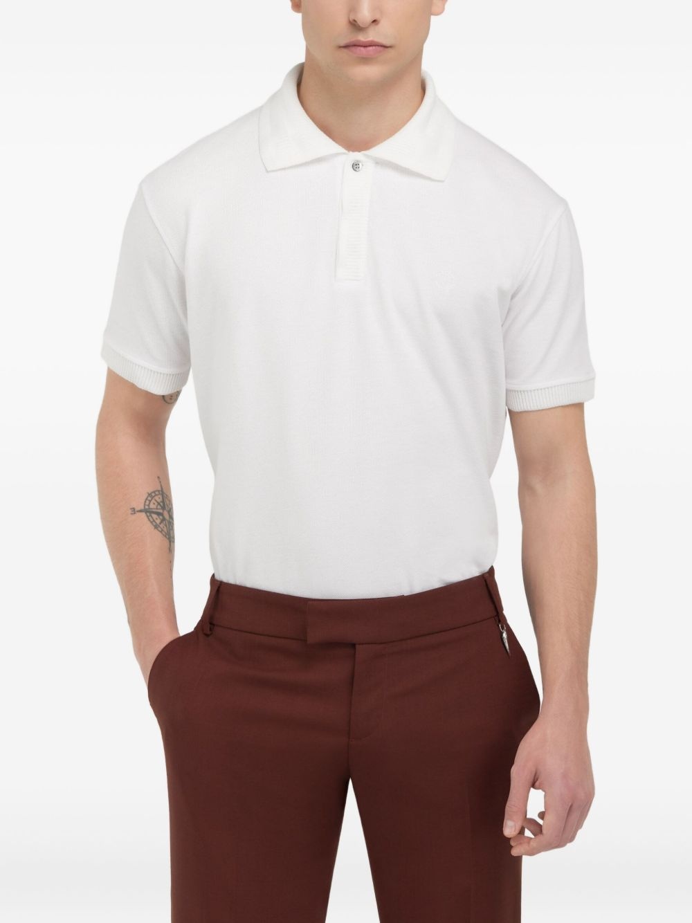 logo-embroidered polo shirt - 3