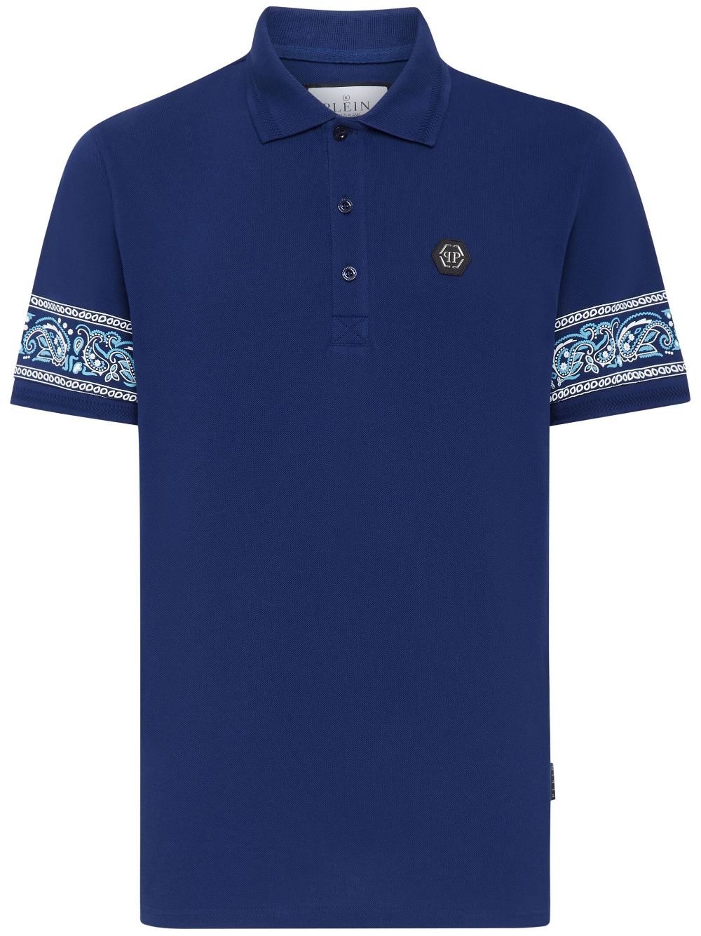 logo-patch cotton polo shirt - 1