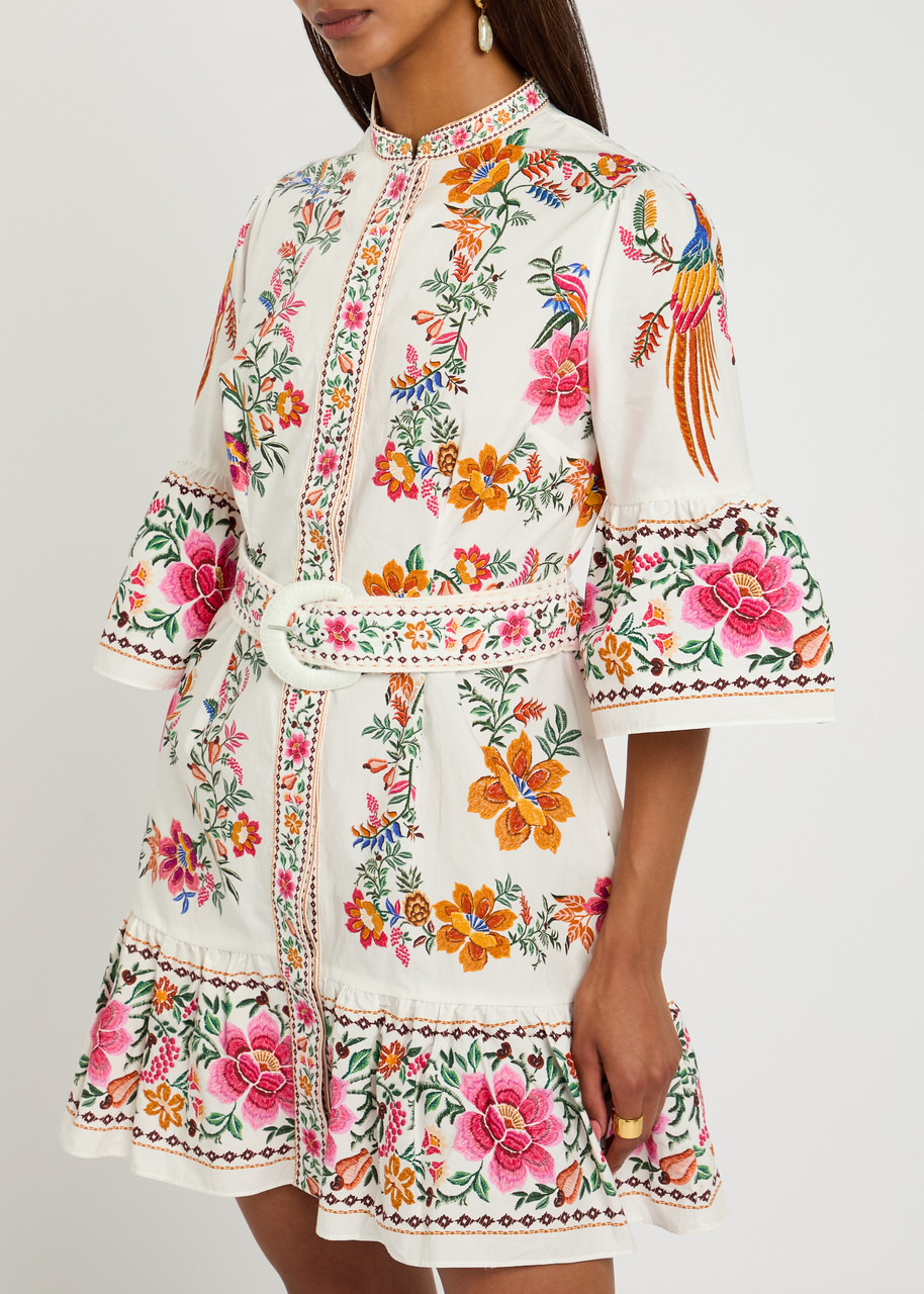 Farm Rio Delicate Forest Printed Cotton Mini Dress - 2
