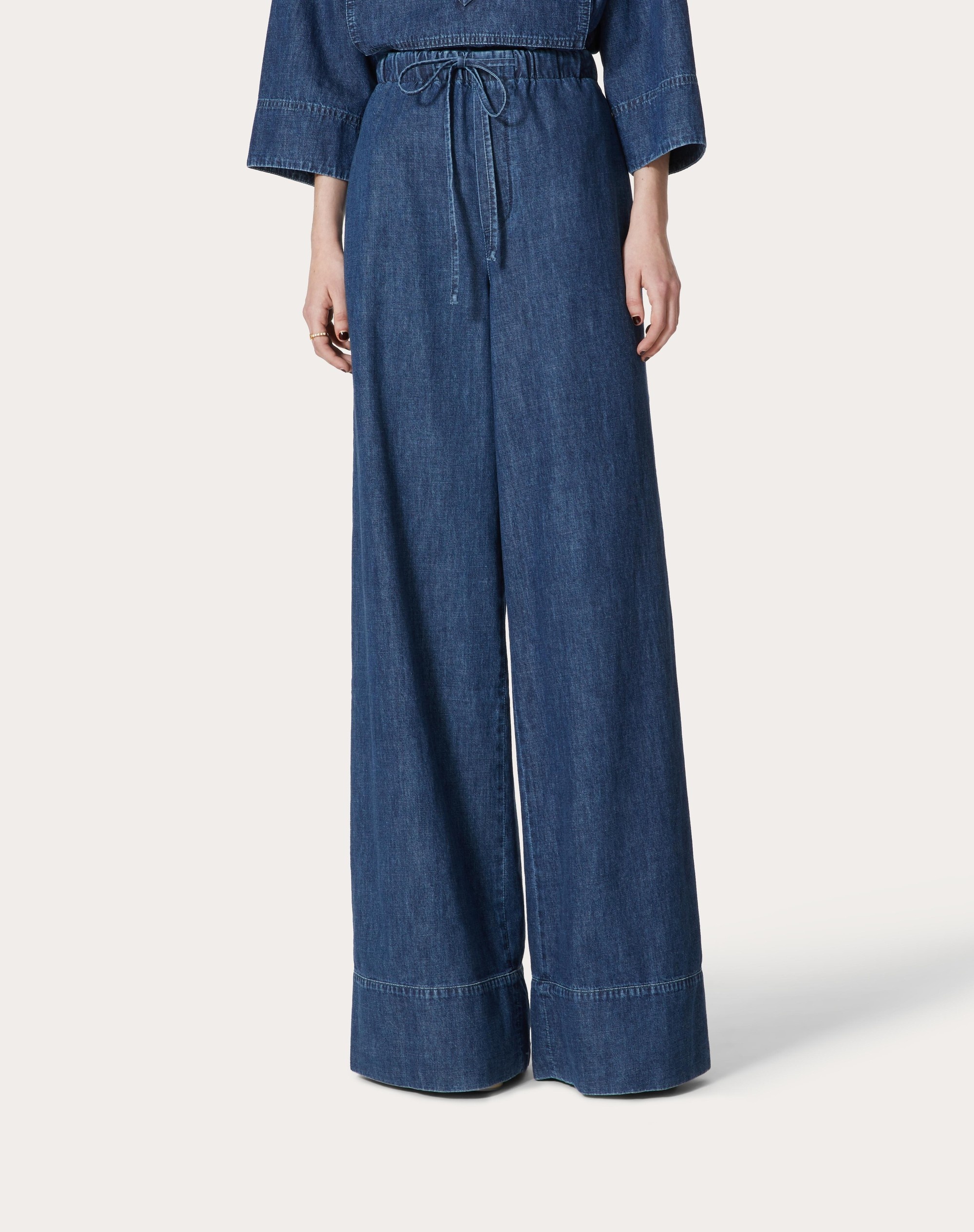 CHAMBRAY DENIM TROUSERS - 3