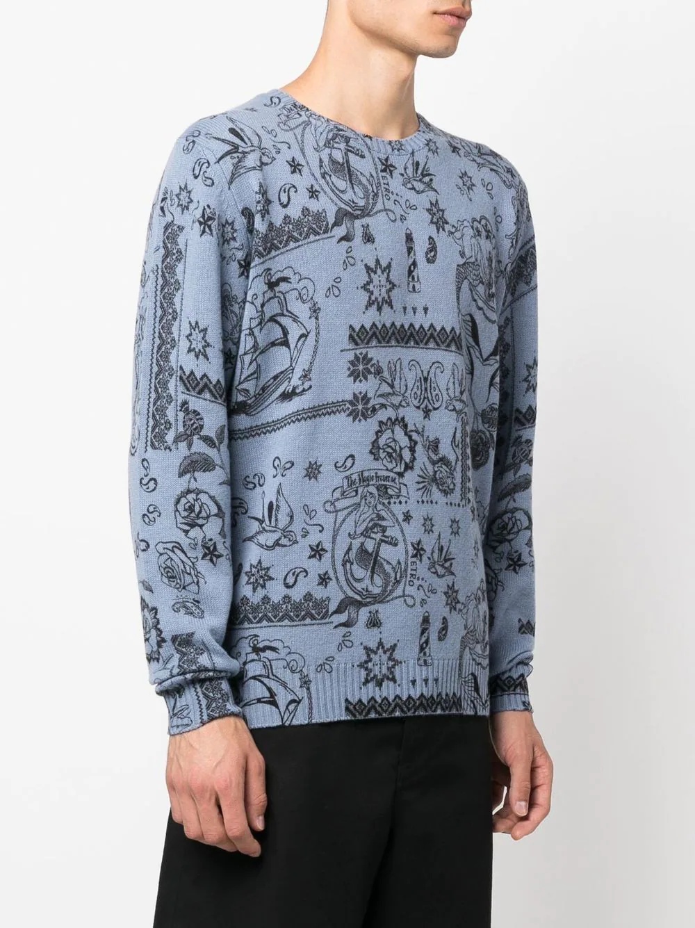 graphic-print wool jumper - 3