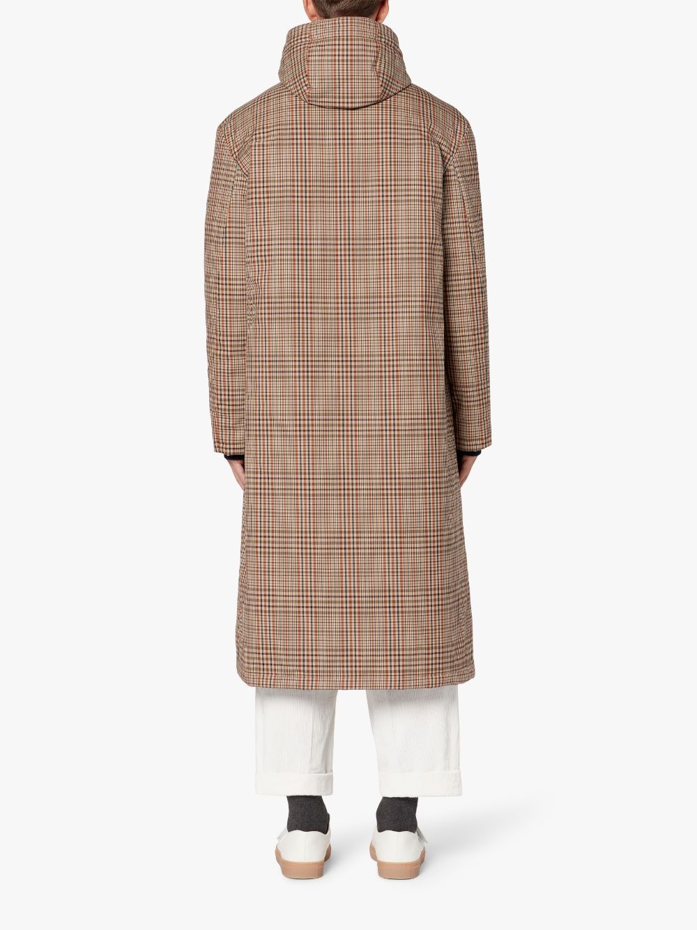 MILAN BROWN CHECK RAIN SYSTEM WOOL HOODED THINDOWN PARKA | PARKA GMF-300 - 3