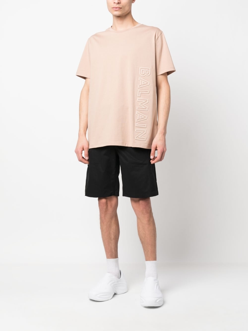 logo-embossed cotton T-shirt - 2