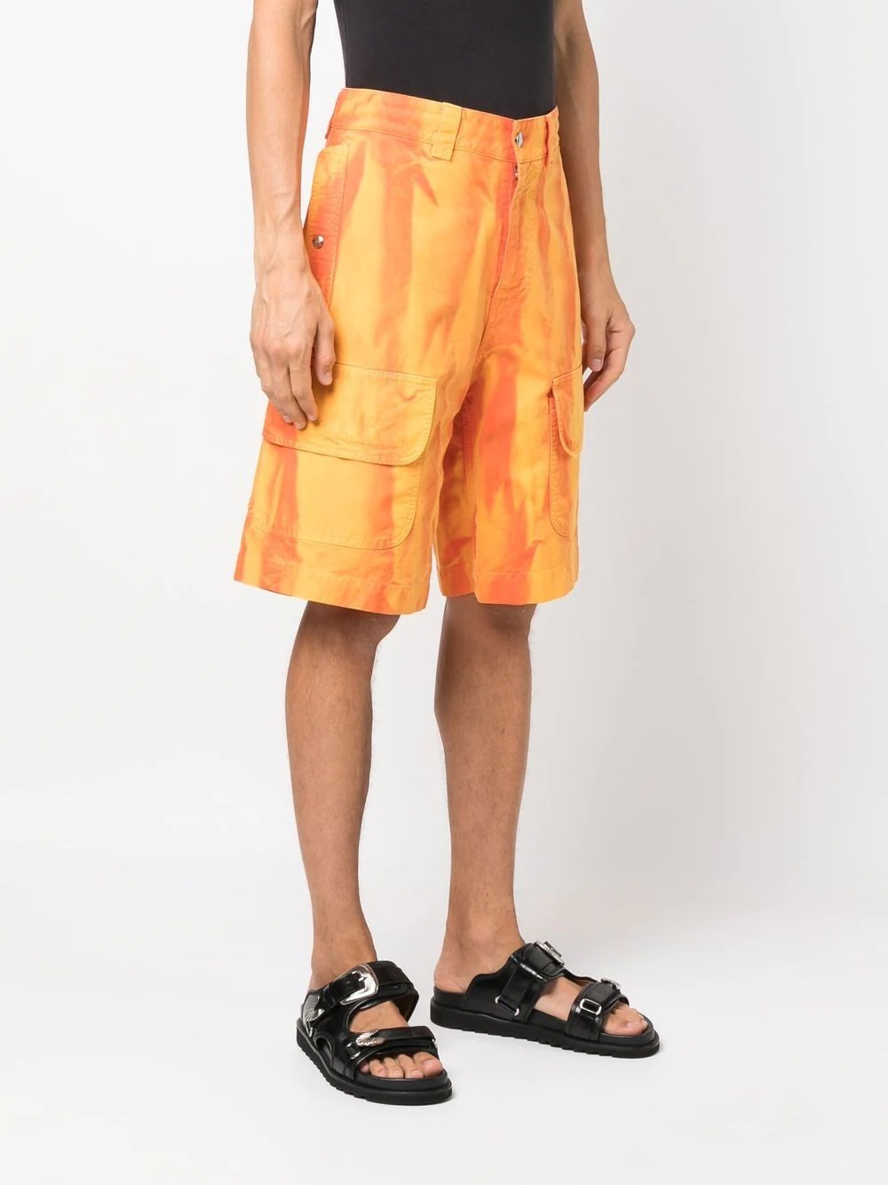 abstract-stripe cargo shorts - 3