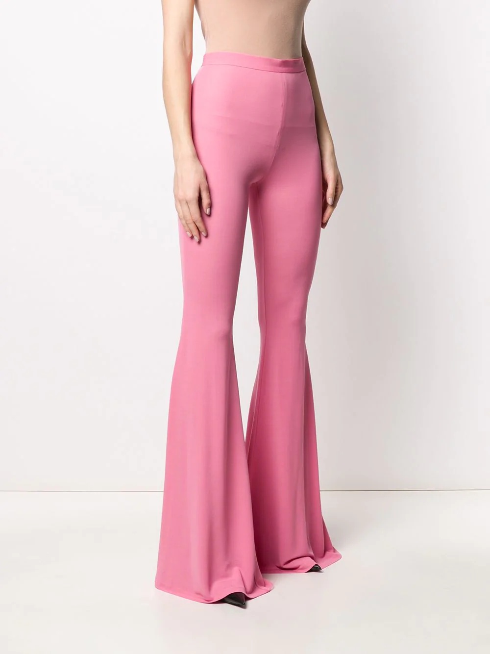 high-waisted flared trousers - 3