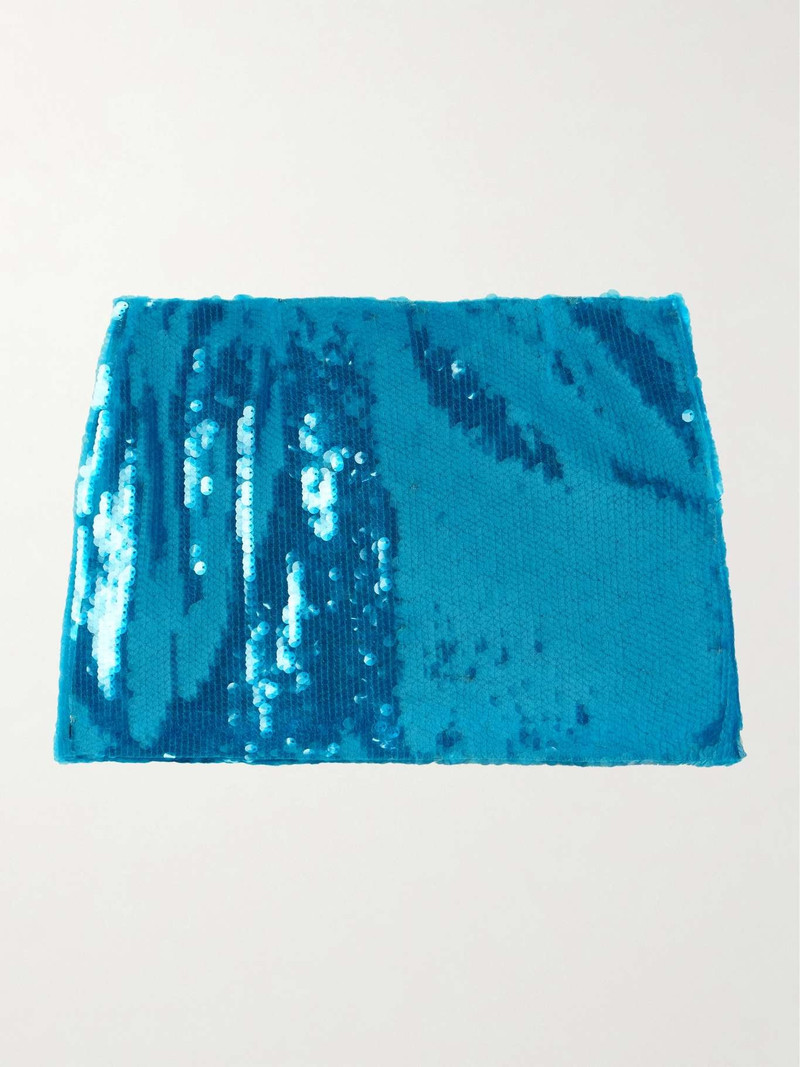 Quattro sequined satin-twill mini skirt - 1