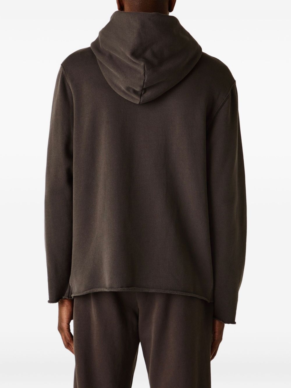 raw-edge zip-up hoodie - 3