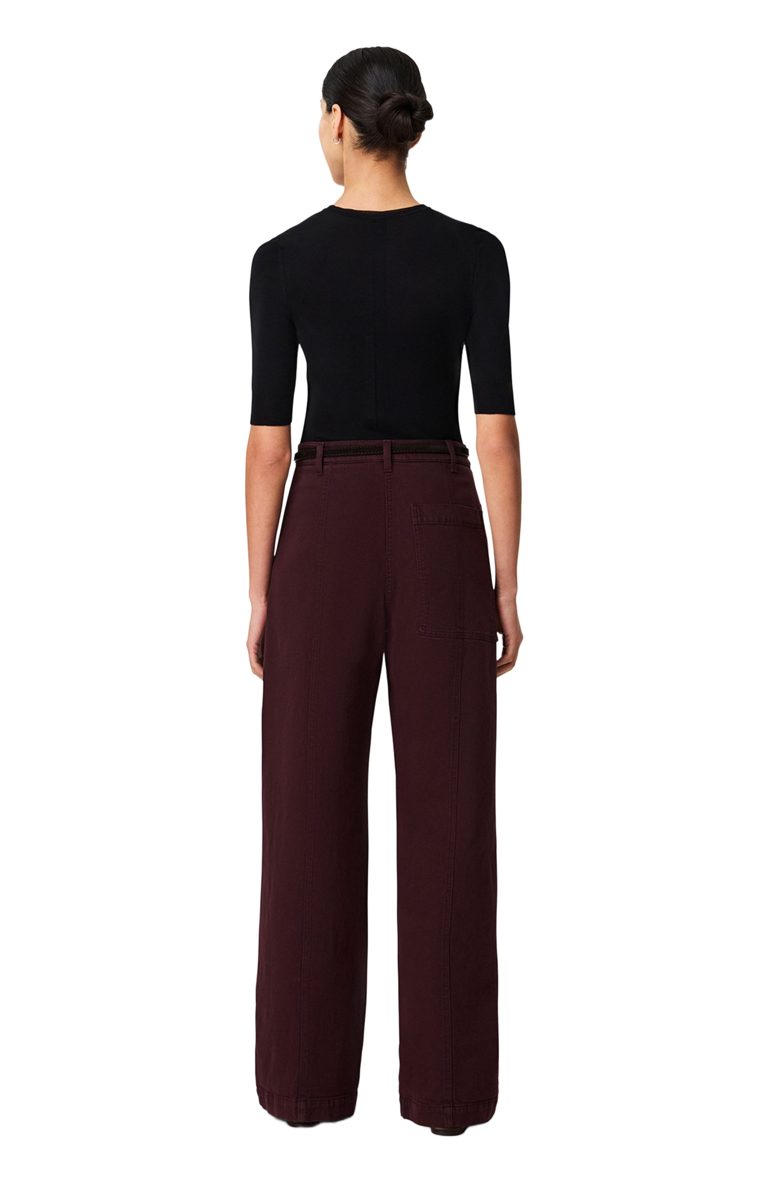 Another Tomorrow Workwear Pant in Overdye Plum at Nordstrom - 3