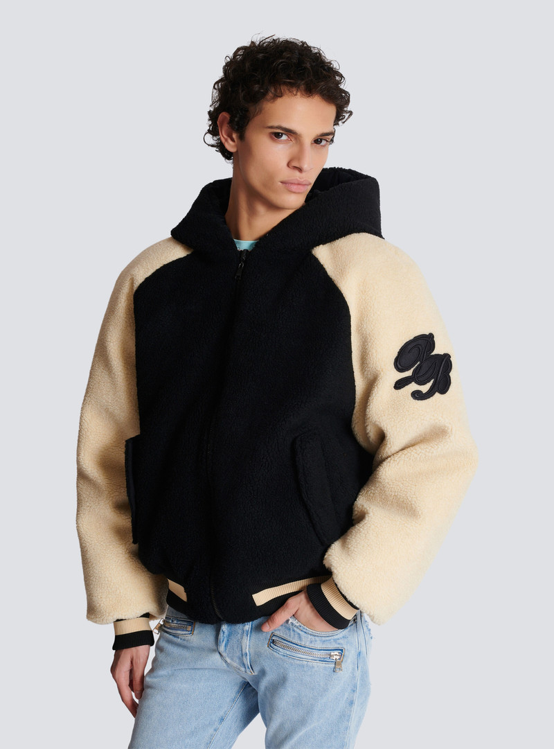 Reversible varsity-style puffer jacket with hood 6