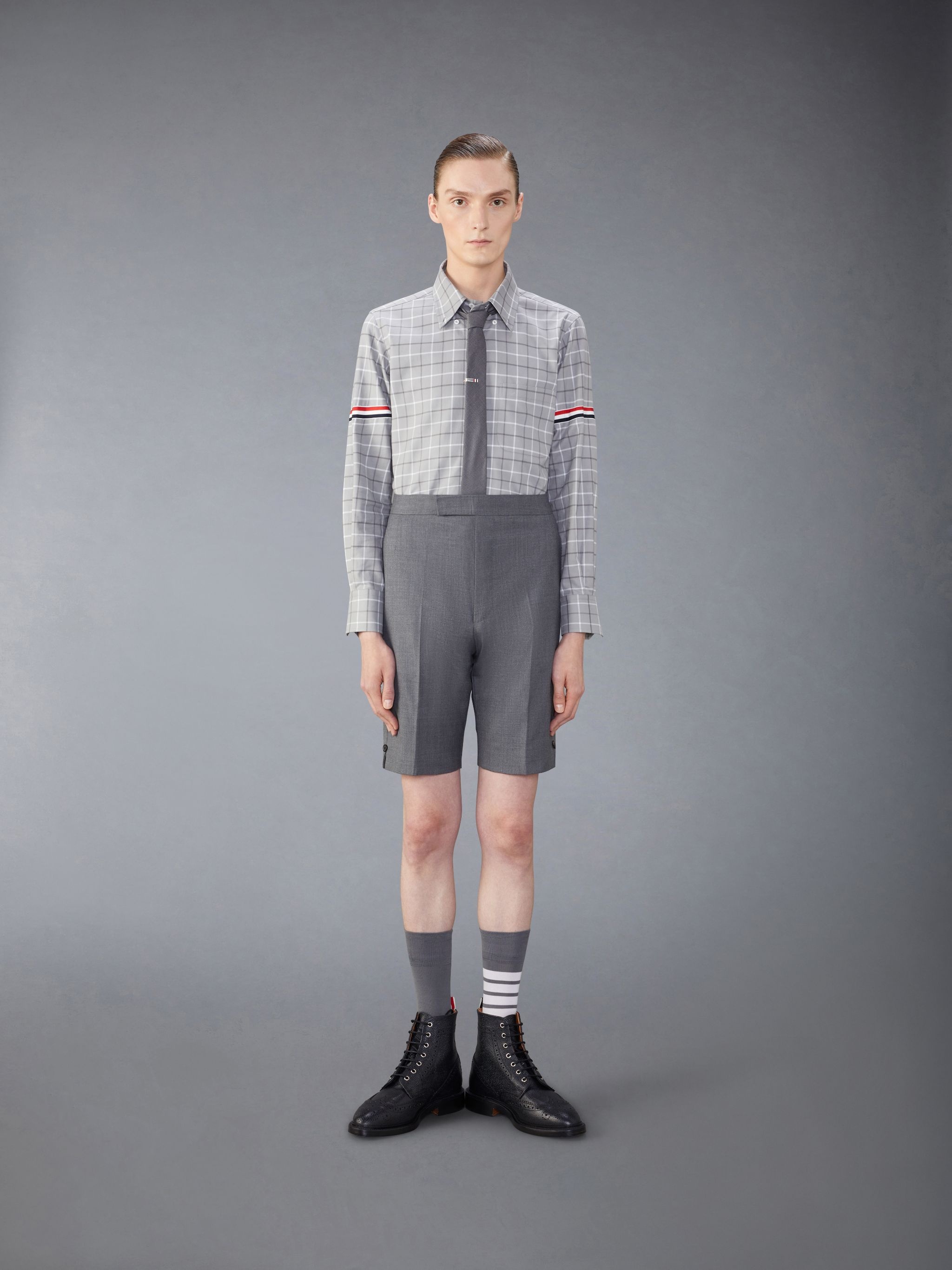 Check Cotton Flannel Armband Shirt - 4