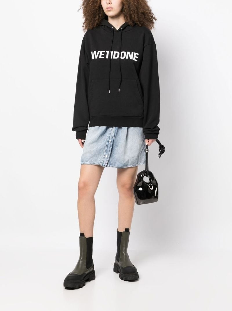 We11done logo-print drawstring hoodie outlook
