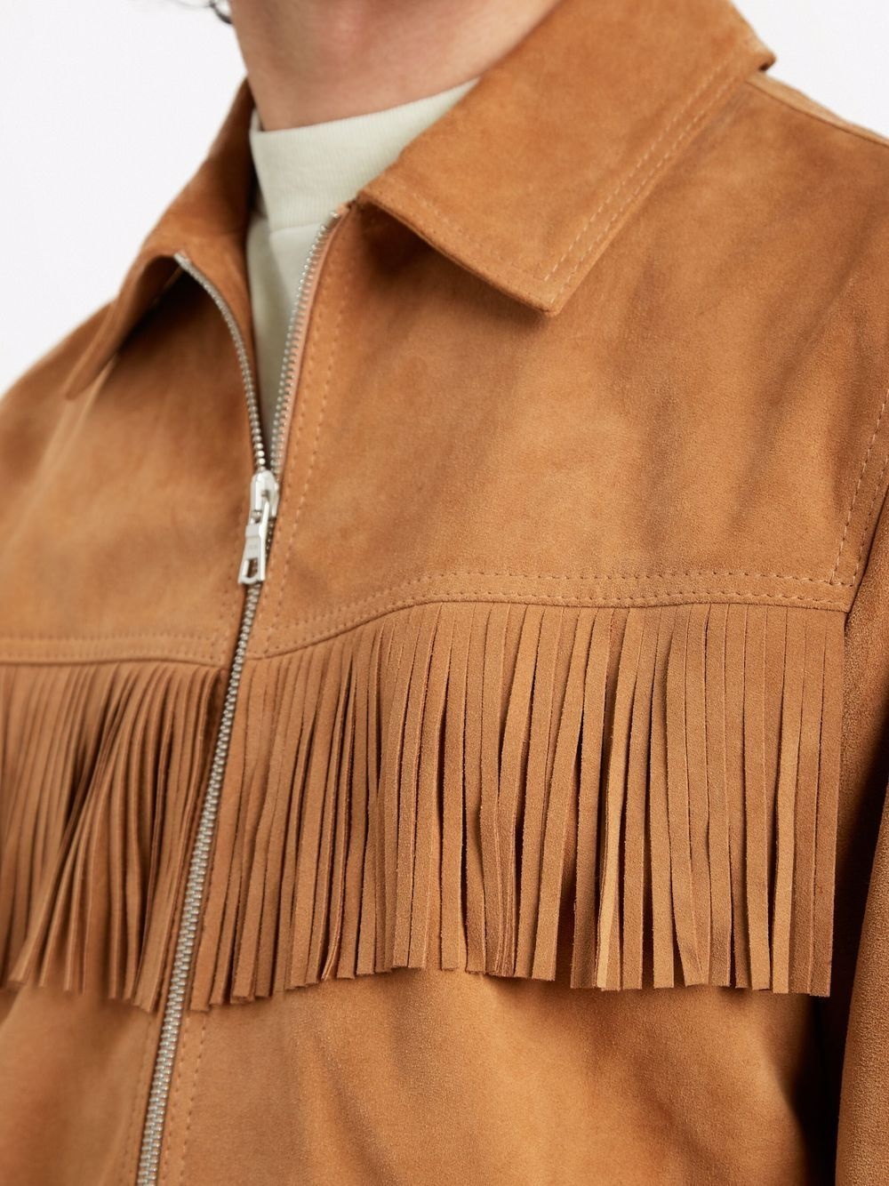 fringed suede jacket - 5