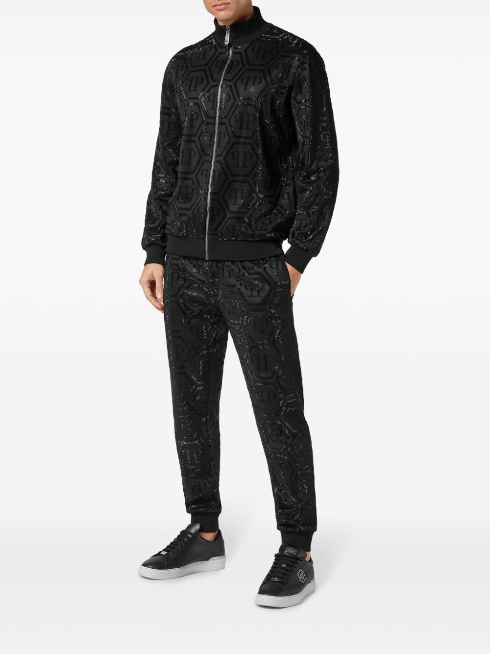 monogram-pattern zip-up tracksuit set - 2