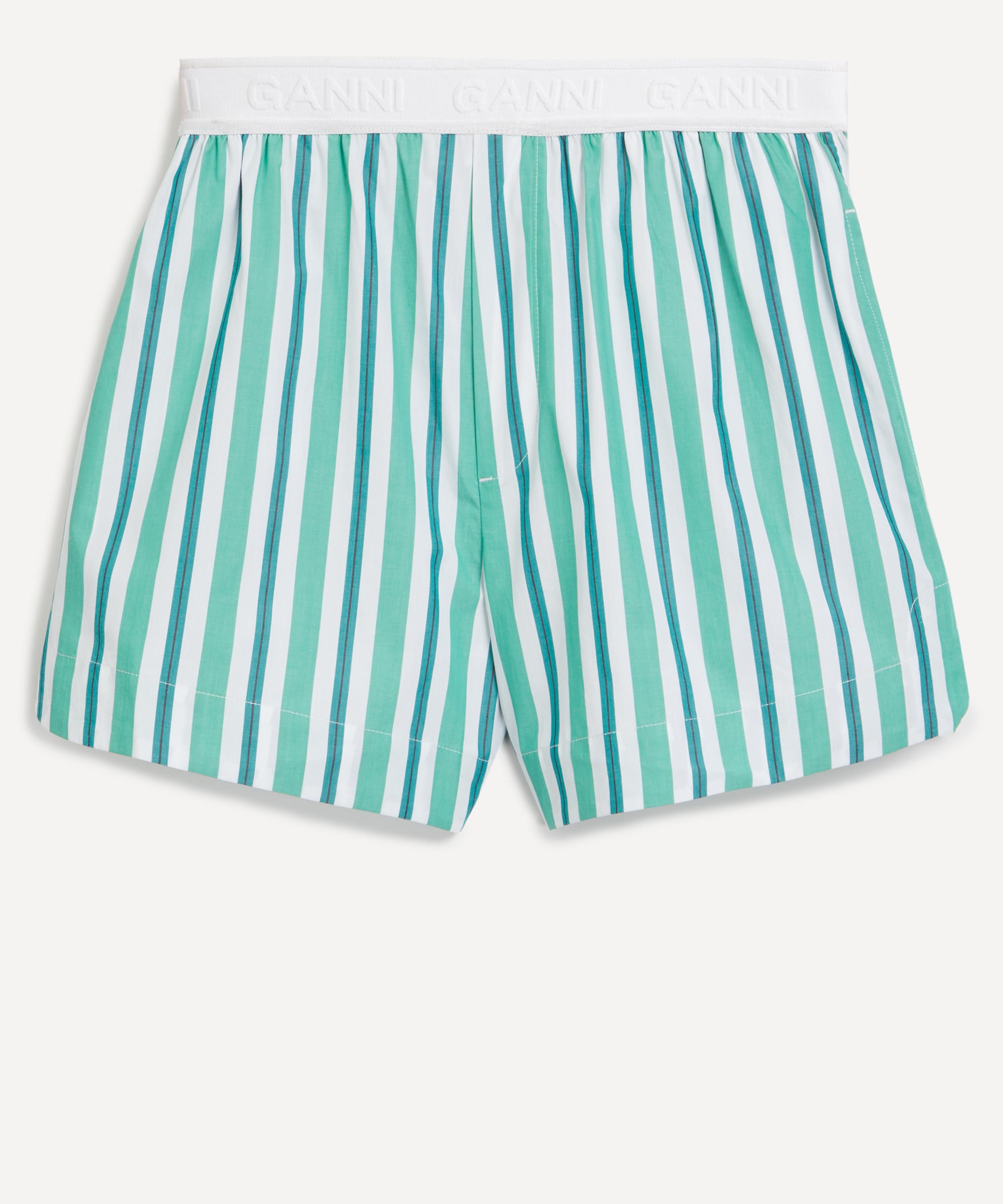 Striped Cotton Elasticated Shorts - 1