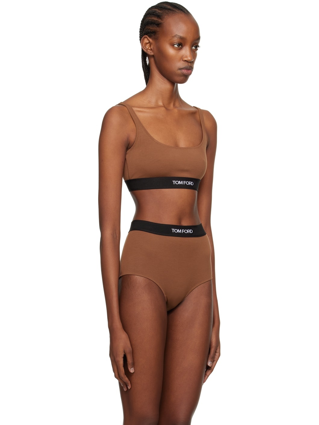 Brown Square Neck Bra - 2