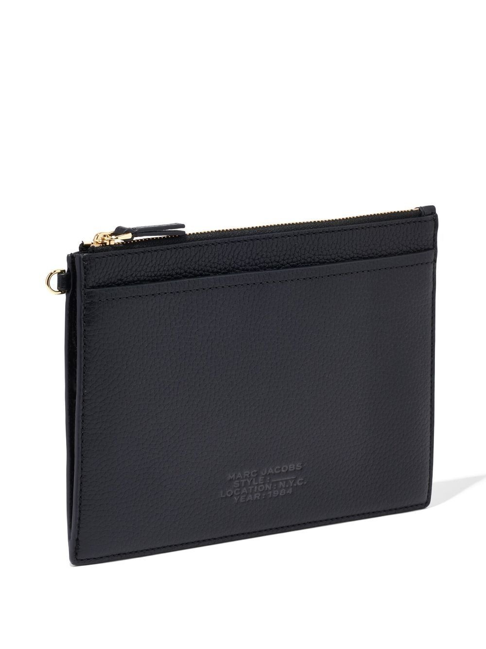 leather embossed-logo wristlet wallet - 4
