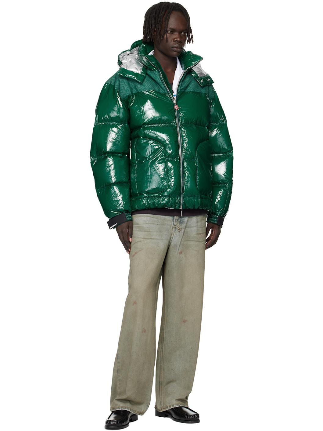 Green Nylon Down Jacket - 4