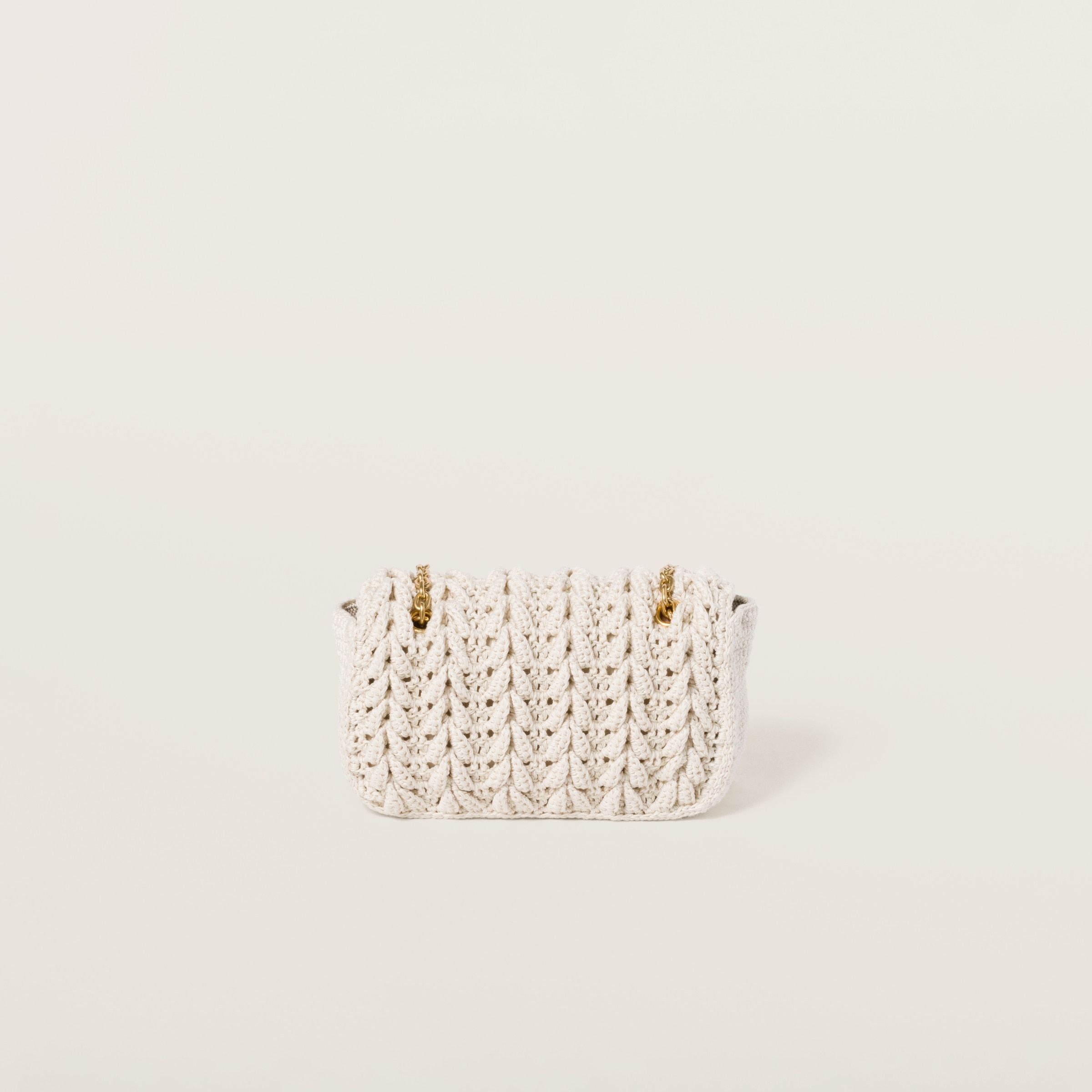 Miu Miu Cotton cable-knit mini-bag | miumiu | REVERSIBLE
