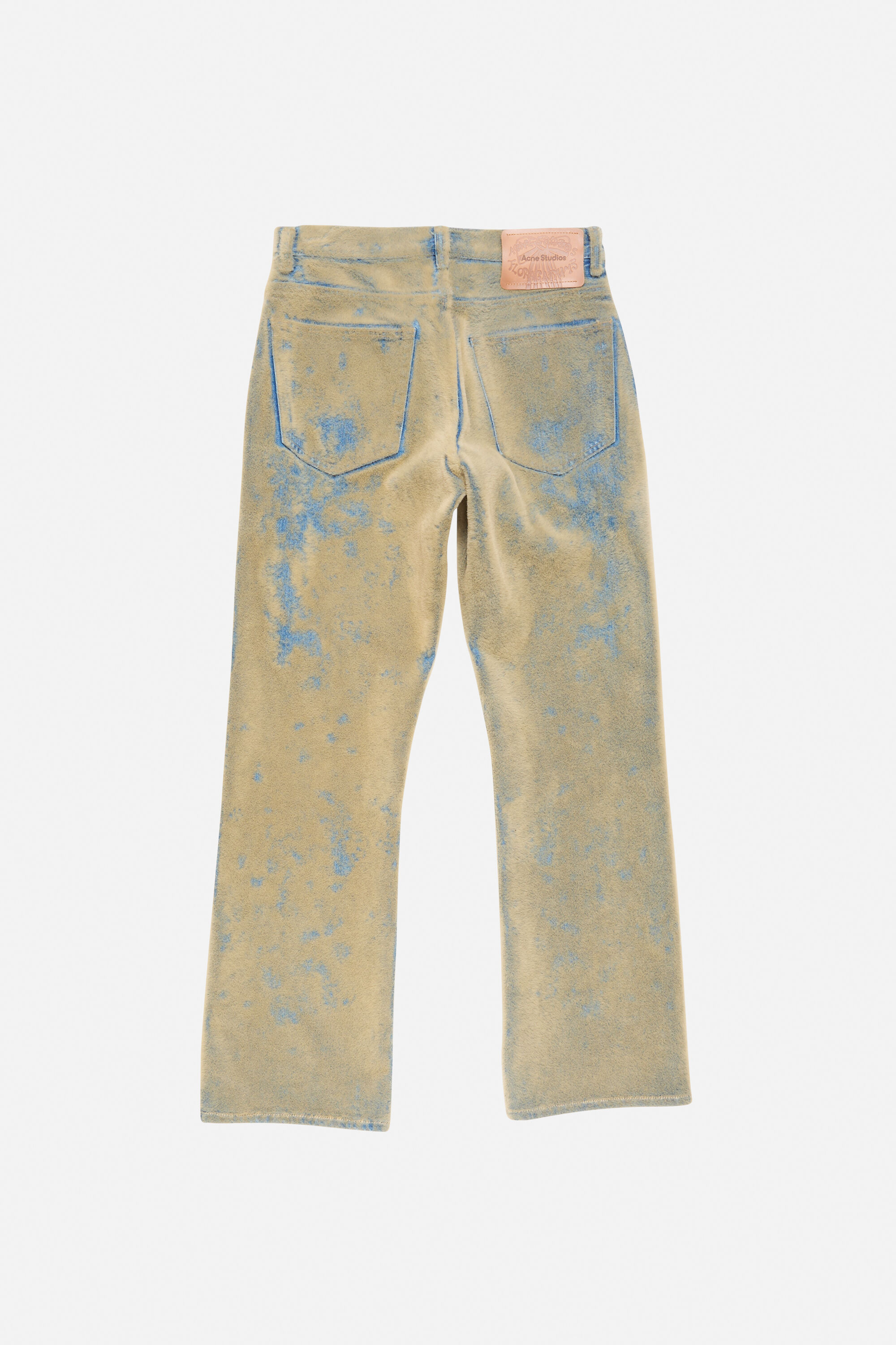 Flocked denim trousers - Loose fit - Blue/beige - 7