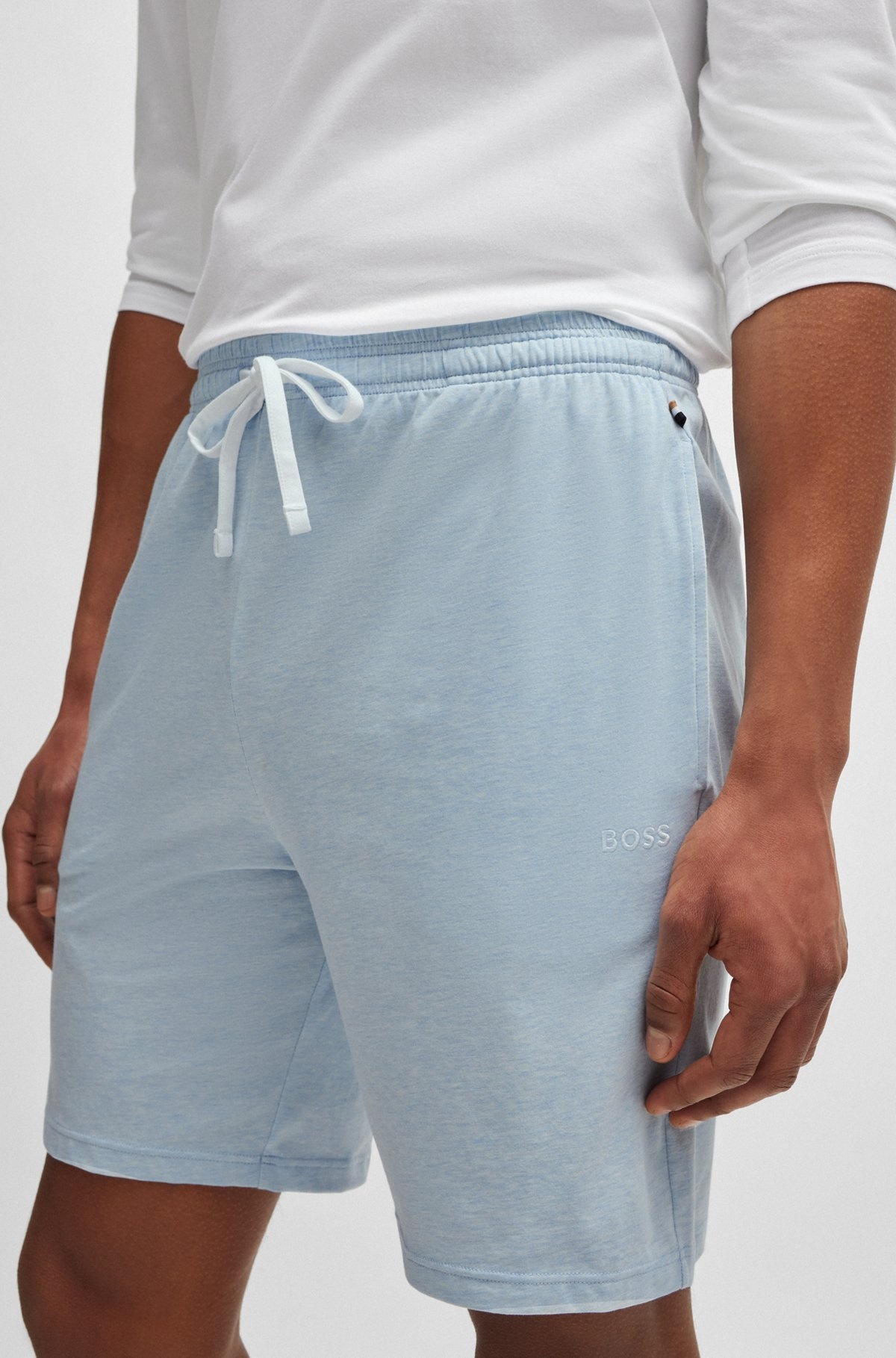 STRETCH-COTTON SHORTS WITH DRAWSTRING WAIST AND EMBROIDERED LOGO - 5