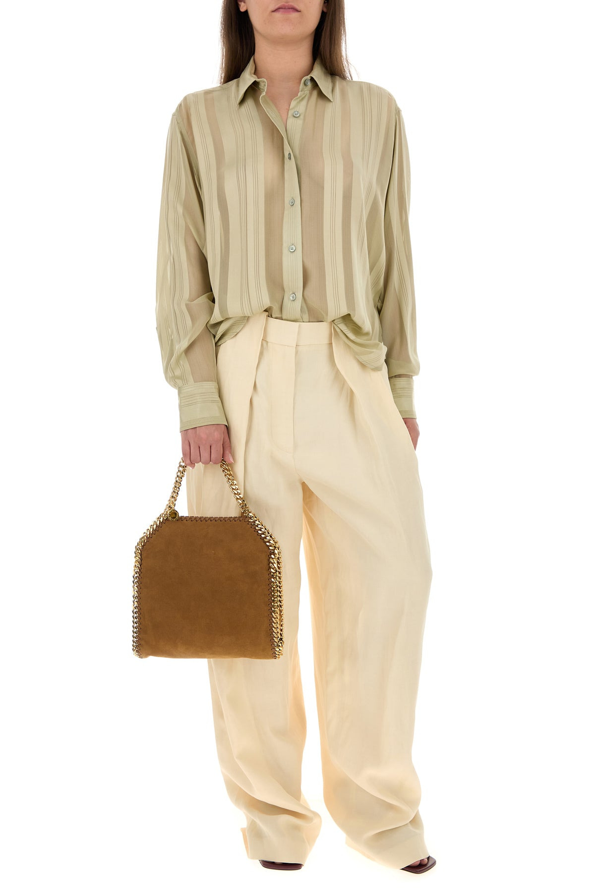Khaki silk shirt - 6