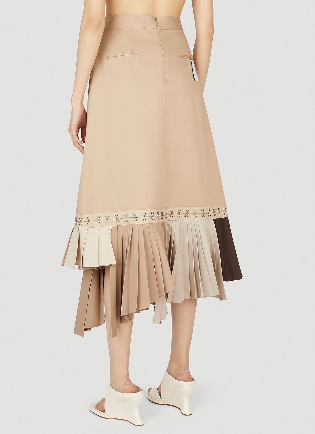 Hook And Eye Tape Pleat Skirt - 4
