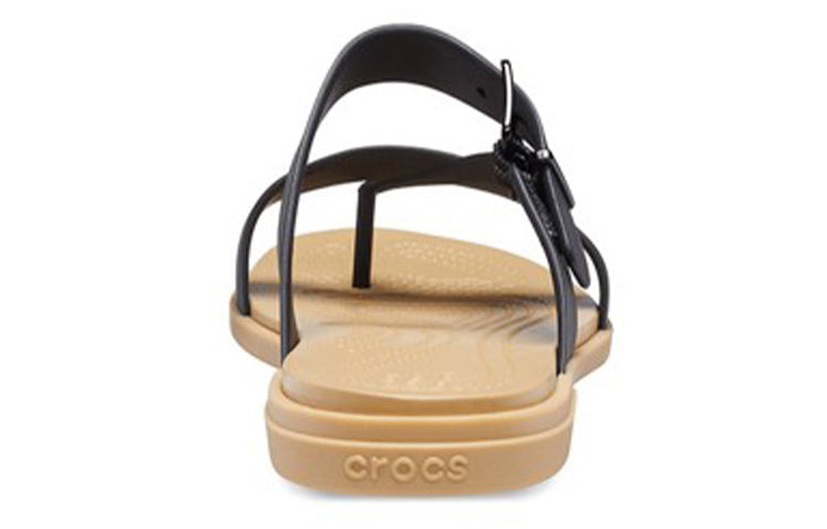 (WMNS) Crocs Minimalistic Cozy Sports Slippers Black Brown 206108-00W - 7